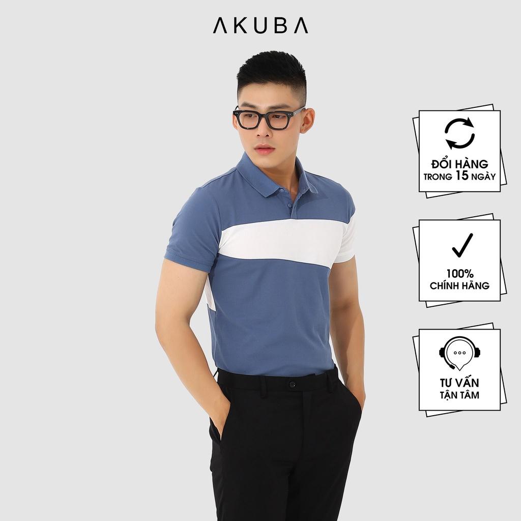 Áo thun Polo nam AKUBA form slimfit, tay ngắn, kiểu dáng sang trọng, chất liệu cotton thoáng mát 01JW038