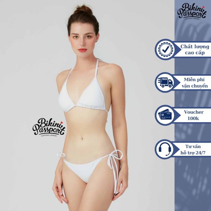 Bộ đồ bơi NỮ BIKINI PASSPORT kiểu Bikini cơ bản tam giác - Trắng - BS143_WH