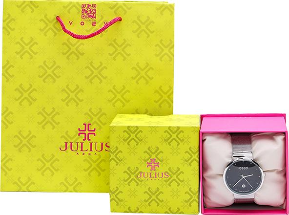 Đồng Hồ Nam Dây Thép Không Gỉ Julius JA - 426 (40mm) - Mặt Đen