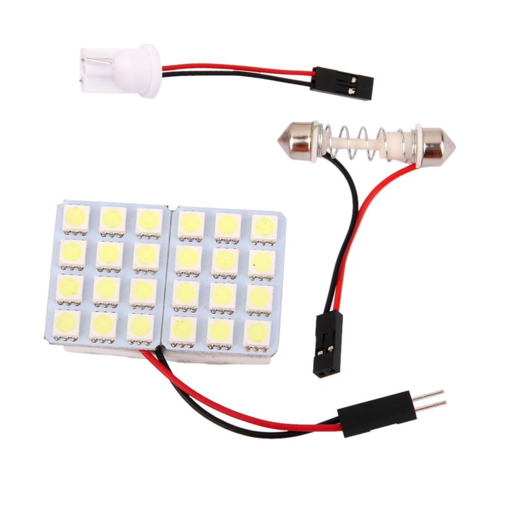 Car Interior LED 24SMD Panel T10 Dome Bulb BA9S Festoon Trailer Light White