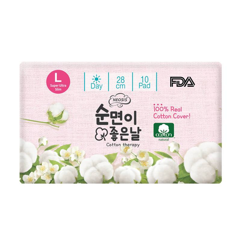 BĂNG VỆ SINH HỮU CƠ NEOSIS COTTON BAN NGÀY_Size L (KT: 28cm)_1 gói/10 miếng_HÀNG CHÍNH HÃNG
