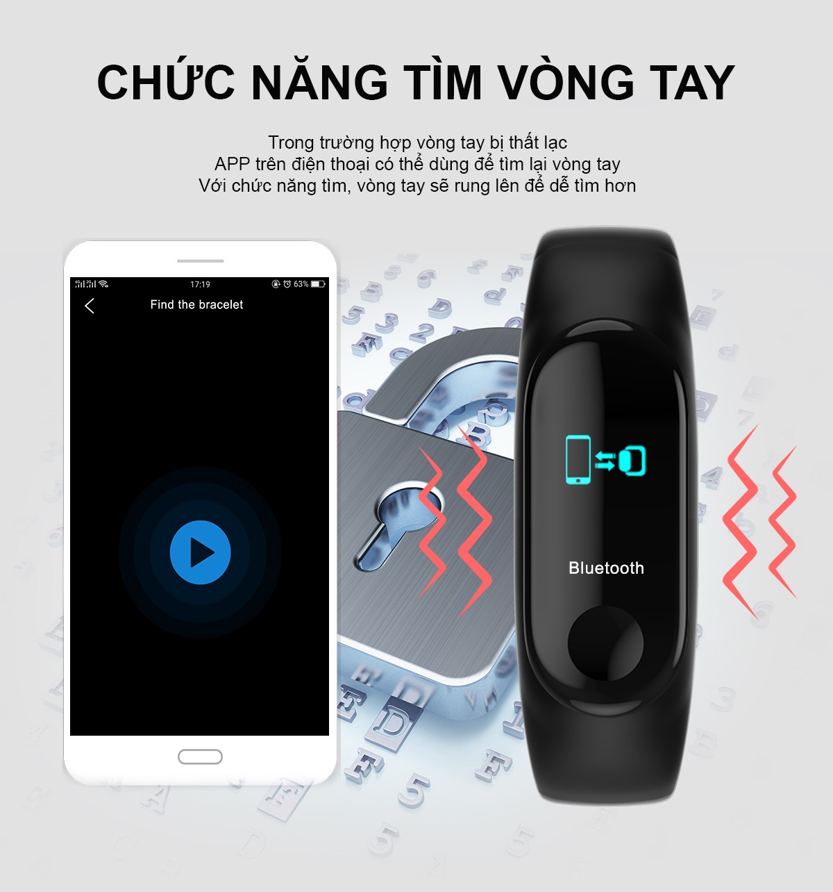 Vòng Đeo Tay Thông Minh AMITECH BAND M3 Nút Cảm Ứng, Thông Báo Cuộc Gọi, Tin Nhắn, Chống Nước, Màu Ngẫu Nhiên - Hàng Chính Hãng