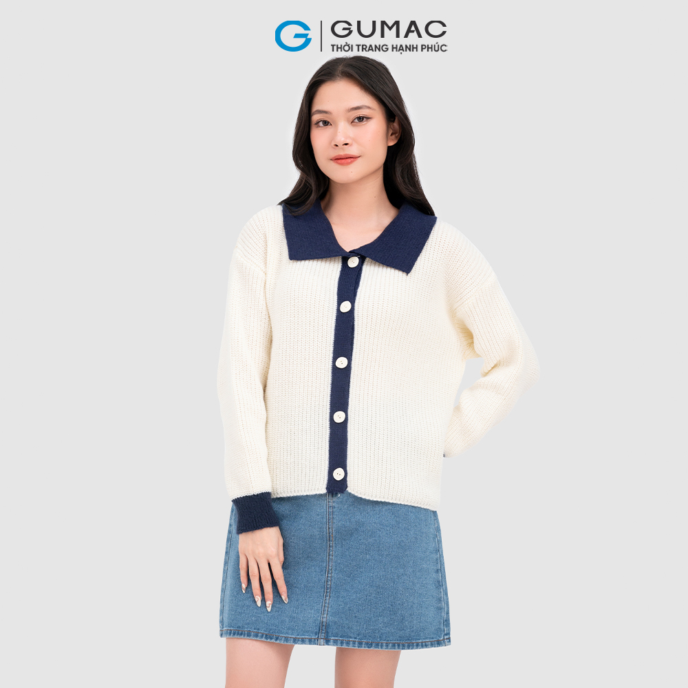 Áo len GUMAC AC11068 phối cổ phong cách