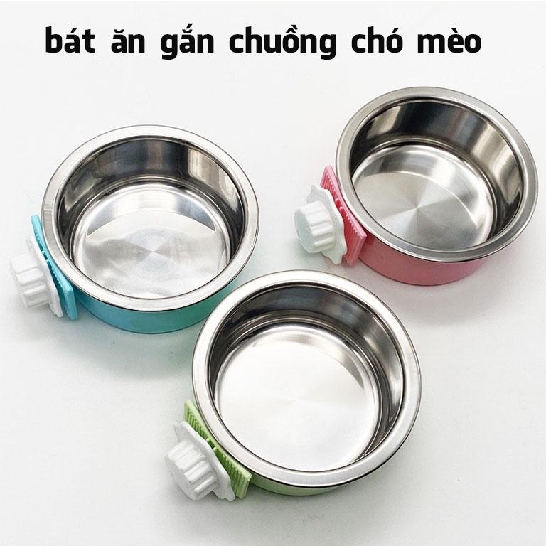 Bát ăn gắn chuồng cho chó mèo hình tròn