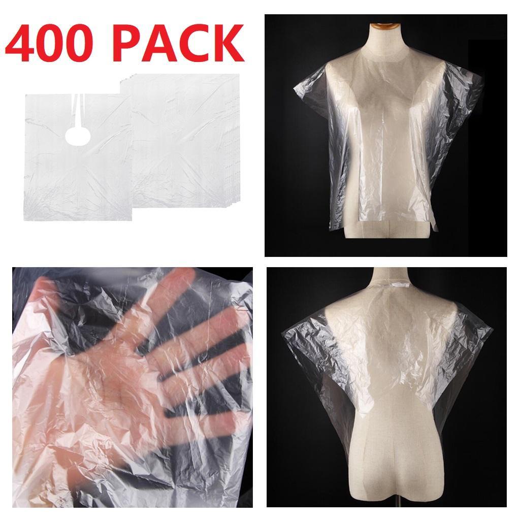 400x Disposable Haircutting Cape Clear Waterproof Barber Shop Shawls Apron