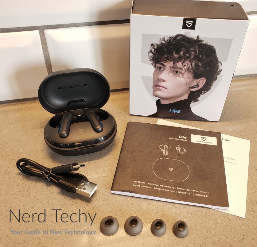 Tai nghe True Wireless SoundPEATS Life ANC 25dB Game Mode Bluetooth 5.2 (Đen), Mic kép AI ENC - Hàng Chính Hãng