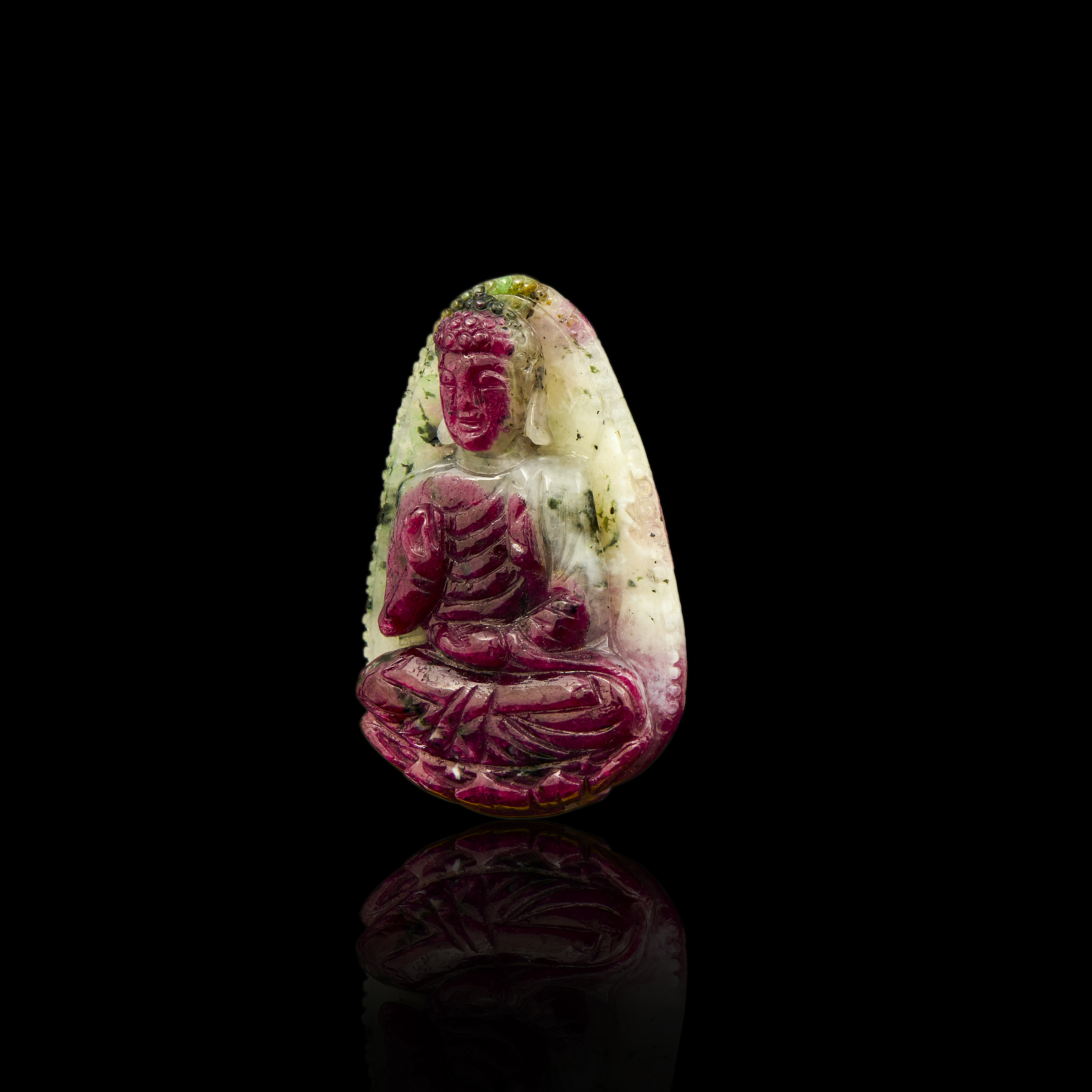 Mặt dây chuyền Phật A Di Đà Ruby #MRB0038 - Tự nhiên thiên nhiên - Cam kết hàng thật 100%