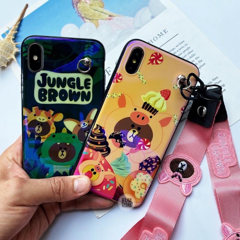 Ốp Lưng Dẻo Phủ Bóng Jungle Kèm Phụ Kiện Cho Dòng Iphone Xsmax