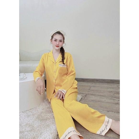 Chữ Kí - Bộ đồ pizama mặc nhà Tay Dài Quần Dài Lụa Xước cao cấp HHC Store