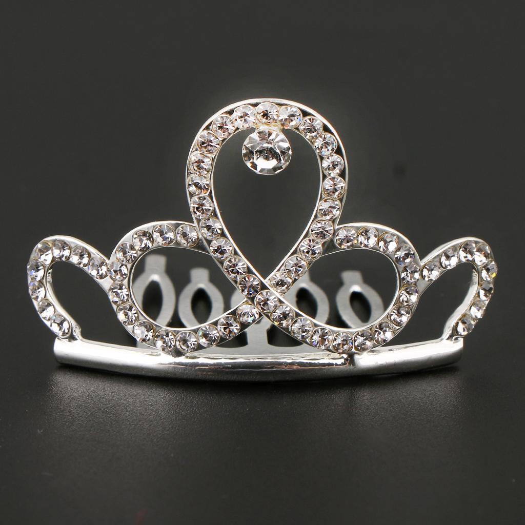 Mini Rhinestone Drop Crown Tiara Wedding Banquet Hair Jewelry Silver