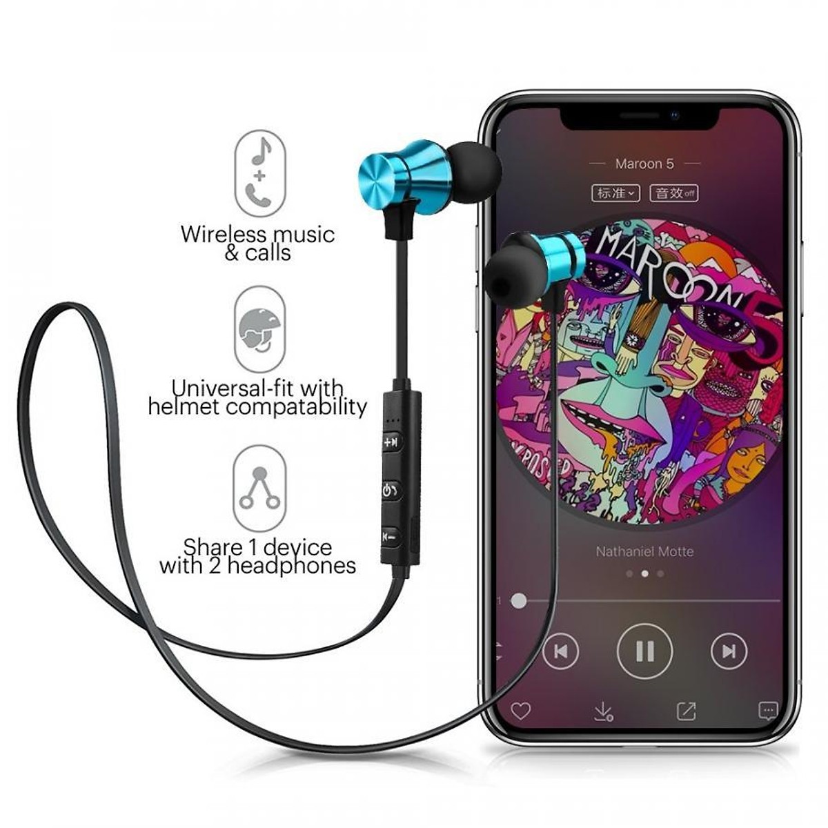 Tai Nghe Bluetooth Nhét Tai Có Dây XT-11 + Tặng Hộp Quẹt Bật Lửa Bay Sử Dụng Gas Đá Cao Cấp (Màu Ngẫu Nhiên)