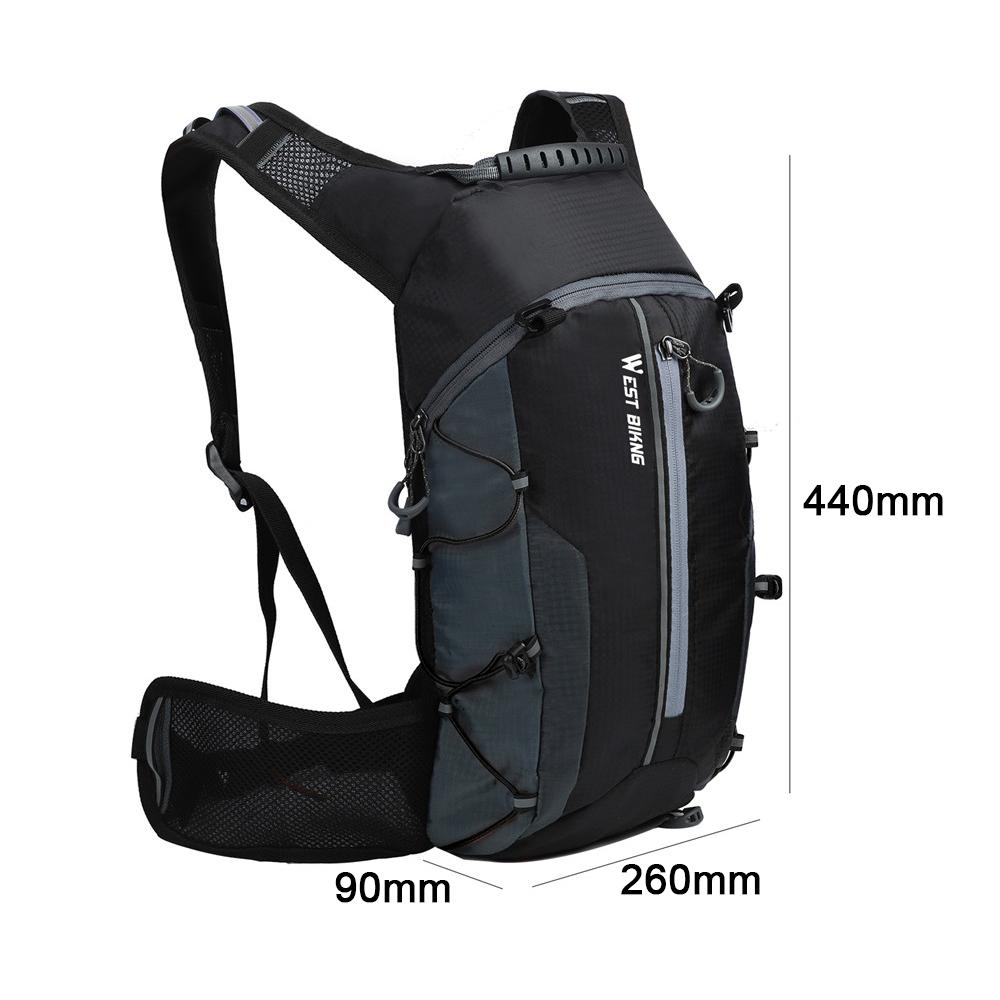 Balo đi xe đạp dung tích 10L, vải nylon siêu nhẹ chống thấm nước và chống rách.