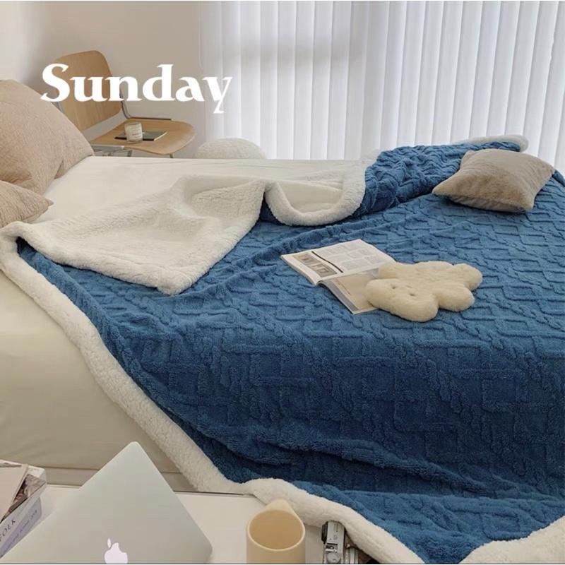 Chăn Cừu Vặn Thừng Mini Size Ấm Áp, Mềm , Giữ nhiêt Tốt_shinbedding