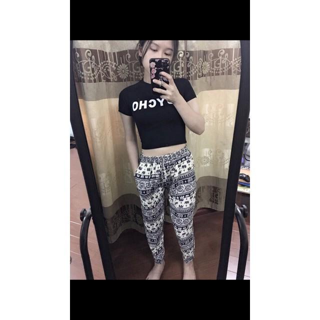 Quần bom lanh thổ cẩm, bo gấu, có size