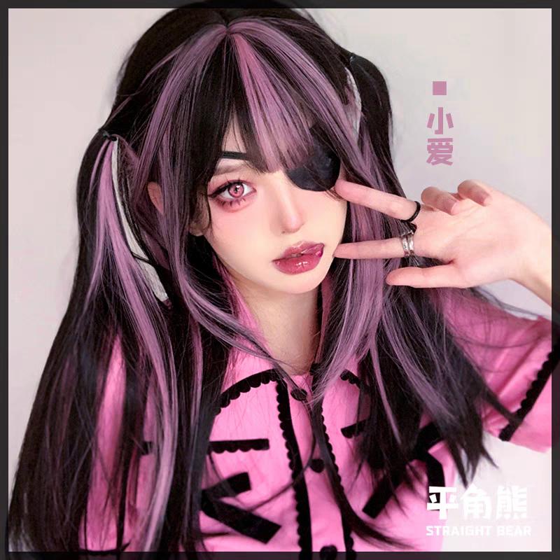 [Sẵn] Wig/Tóc giả nữ hải tặc xinh đẹp ombre hồng đen cá tính - S97 nguyên đầu teen/lolita [Miu Copslay