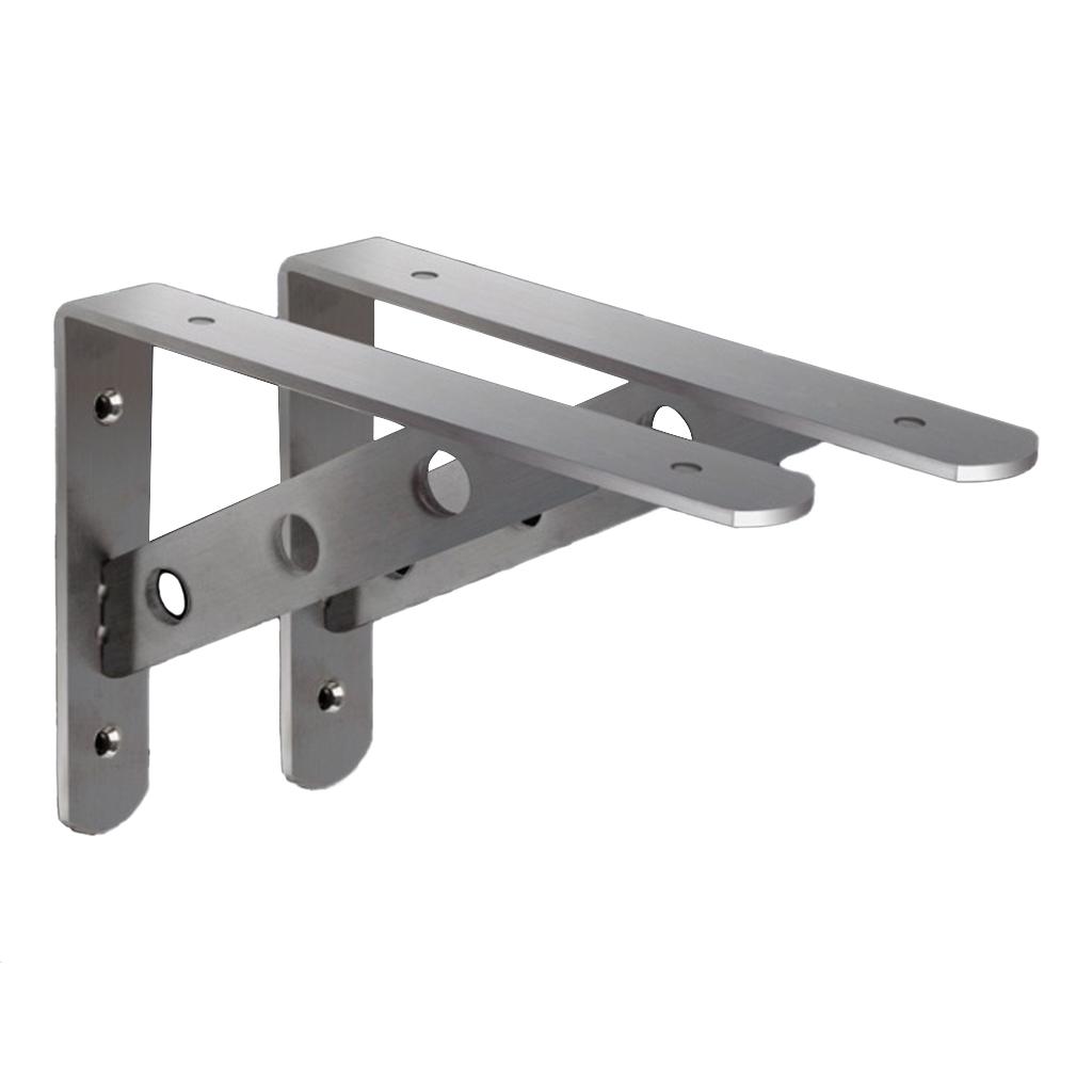 2pcs Stainless Steel Heavy Duty Shelf Bracket Corner Brace Support Fastener Wall Hanging Shelve Support Bracket
