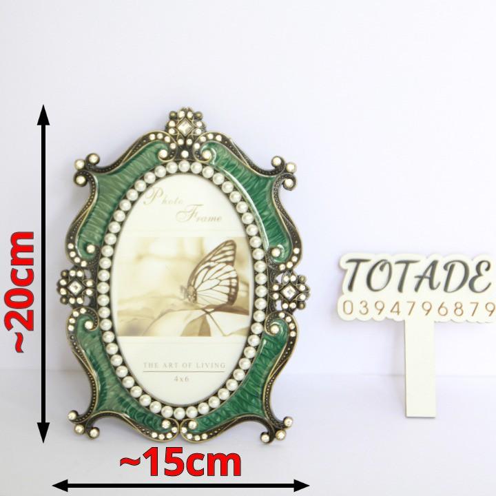 Khung hình để bàn phong cách Châu Âu cổ điển - Khung kim loại mặt kính [cho hình 4x6] - PFR0001