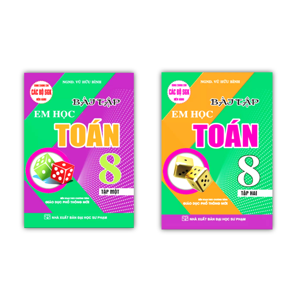 Sách - Combo Bài Tập Em Học Toán Lớp 8 - Tập 1 + 2