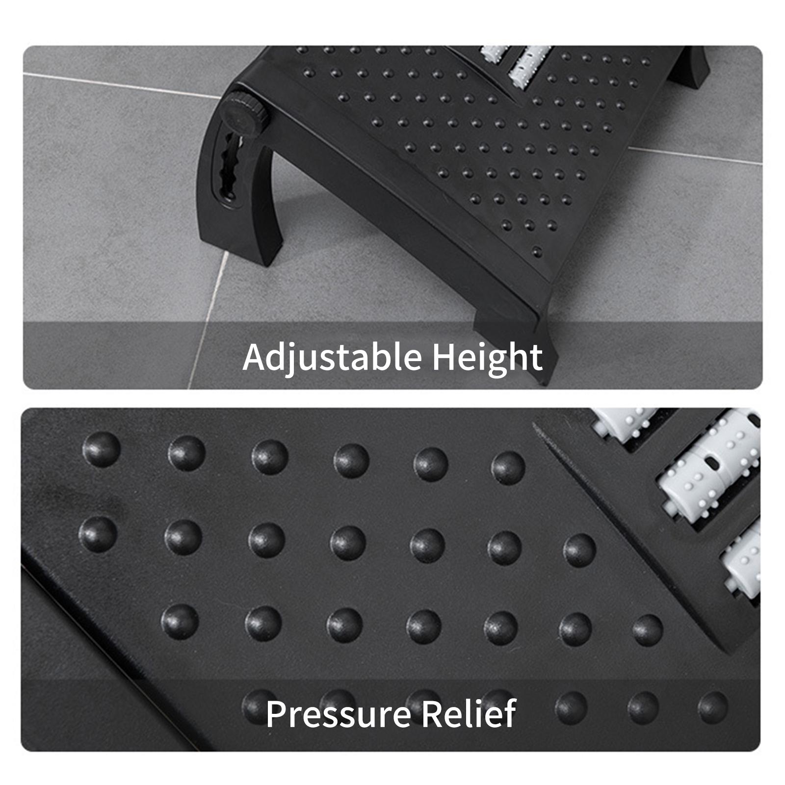 Adjustable Foot Rest with Massage Surface Ergonomic Foot Stool Under Desk Footrests for Home Work Office School