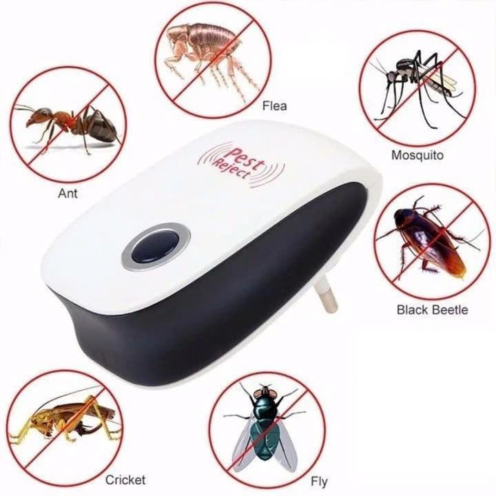 Combo 2 Máy đuổi côn trùng bằng sóng siêu âm.Máy đuổi ruồi muỗi. Máy đuổi chuột, đuổi muỗi, thiết bị đuổi côn trùng Pest Reject Đèn Bắt Muỗi Máy Đuổi