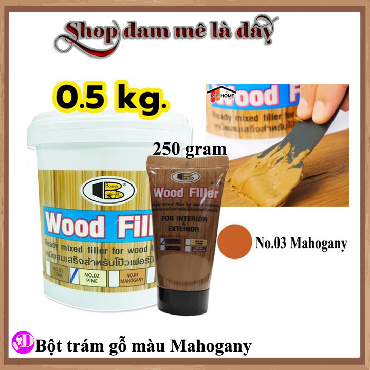 Trám gỗ, keo màu đỏ cách gián màu Mahogany che vết xước gỗ Bosny Thái Lan, trám lỗ đinh, vít, gỗ nứt