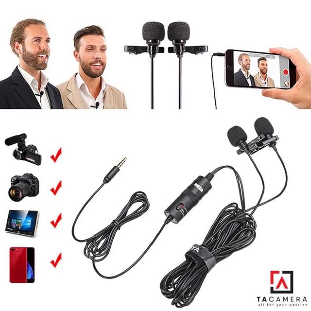 Mic Thu Âm Cài Áo Cho 2 Người BOYA BY-M1DM - Hàng Chính Hãng