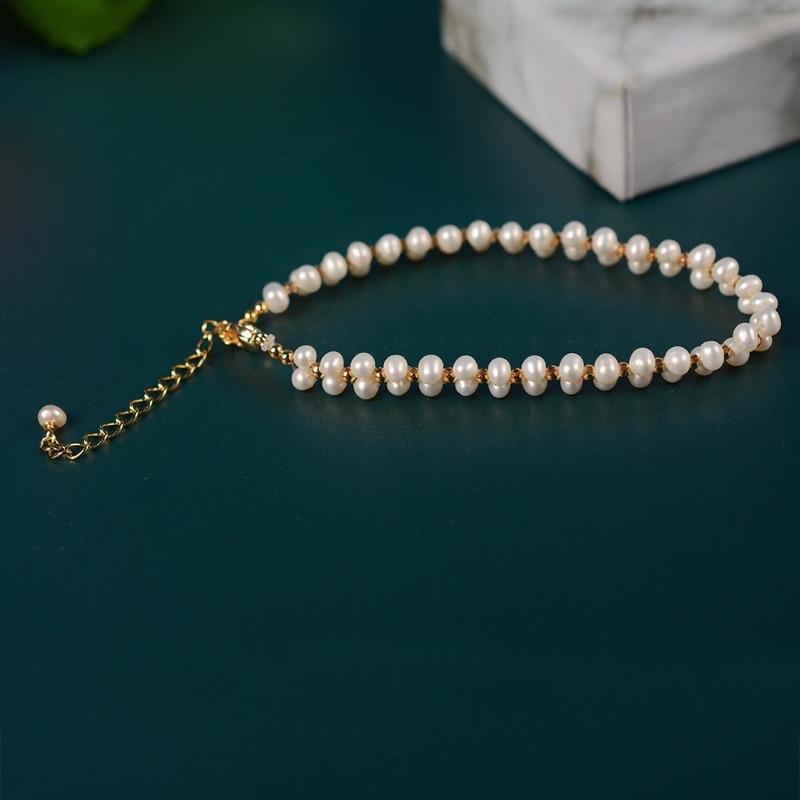 Vòng Tay Đan 5 Ly Màu Trắng Cá Tính - Trường Thịnh Ngọc Trai