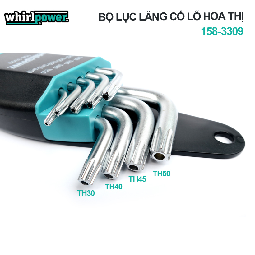 Bộ lục giác hoa thị 9 cây có lỗ Whirlpower 158-3309