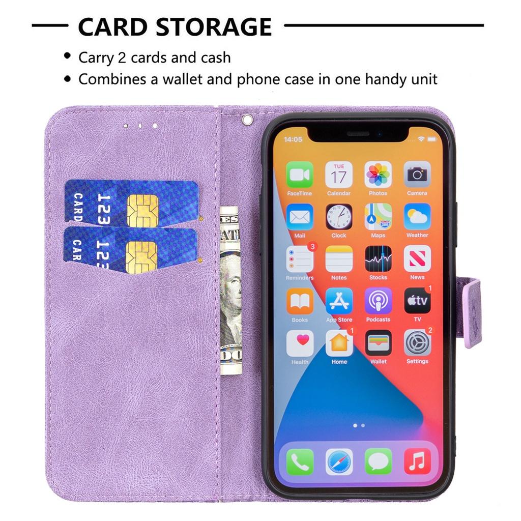 Ốp lưng điện thoại dạng ví da lật dành cho Apple iPhone 13 Pro Max 13 Mini