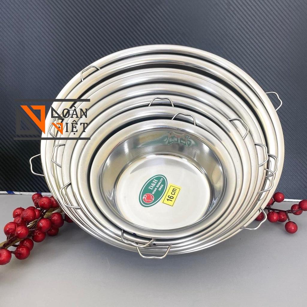 KHAY, MÂM, XỬNG INOX - Dày, đẹp, chắc chắn có quai cầm, thành cao. Có thể dùng hấp bánh, cá thịt, rau củ...NHIỀU SIZE