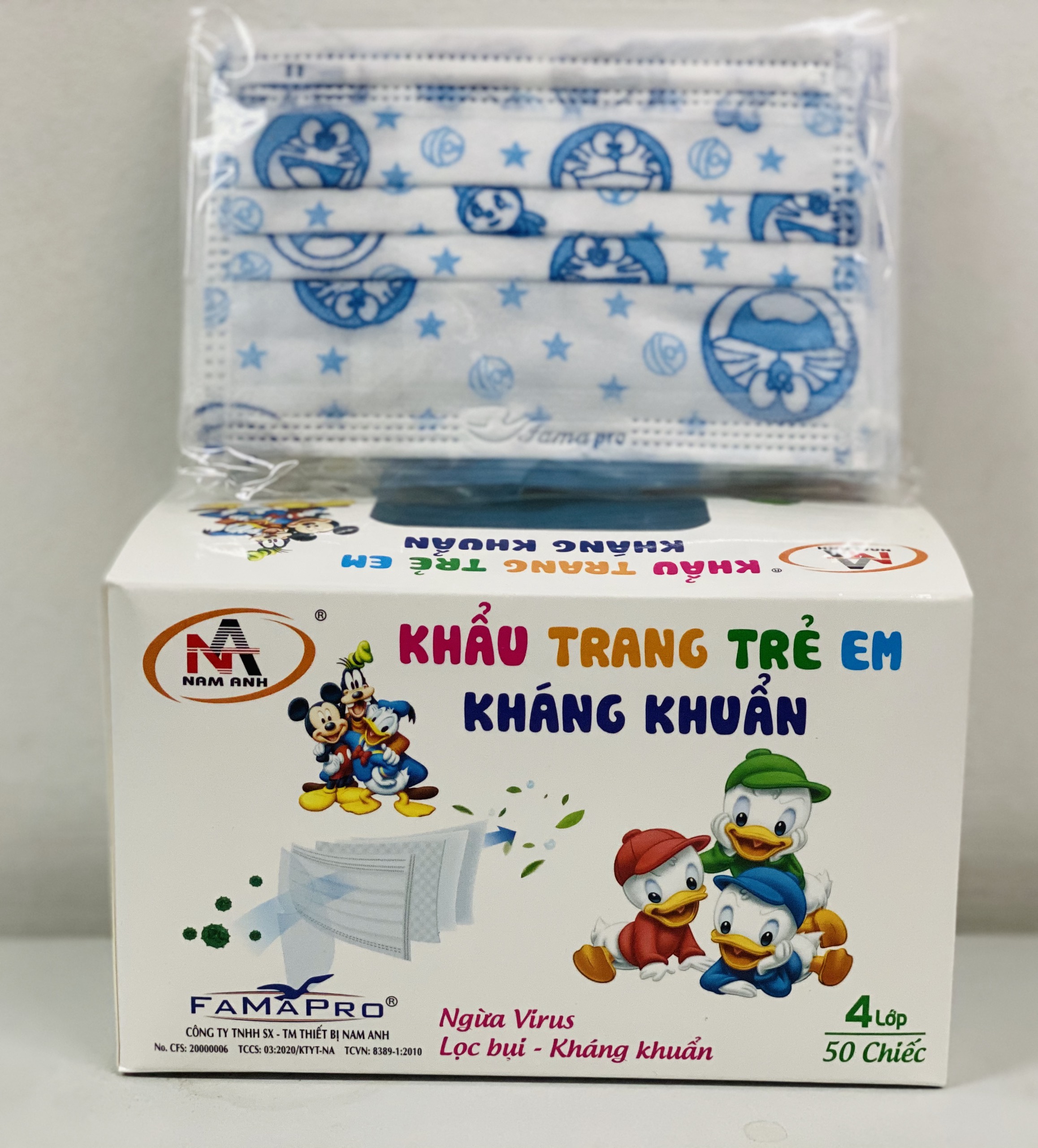 Combo 2 Hộp Khẩu trang trẻ em kháng khuẩn Famapro
