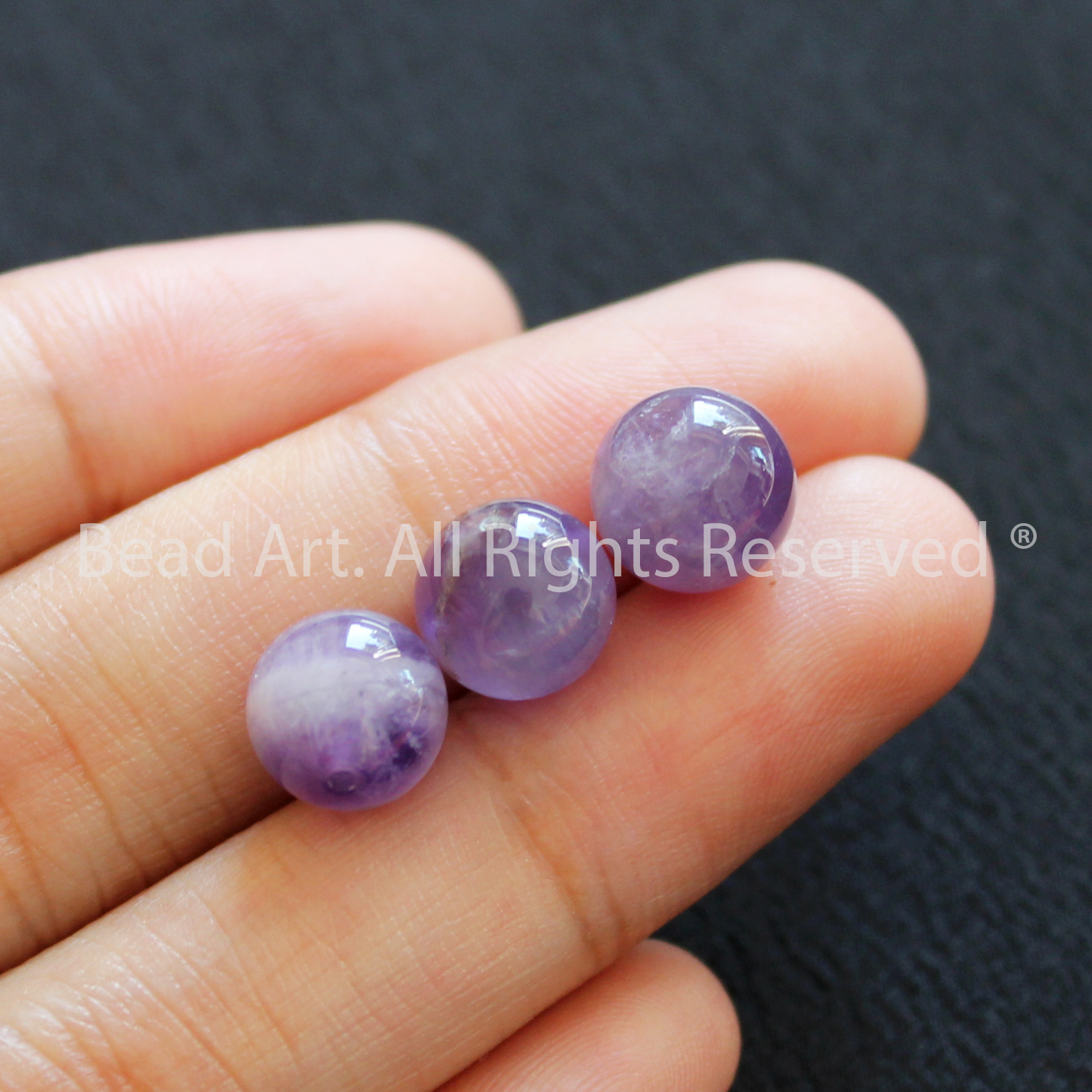 9MM Đá Thạch Anh Tím Đậm Đốm Trắng, Amethyst Tự Nhiên, Đá Phối Vòng Tay Phong Thuỷ, Chuỗi Hạt, Trang Sức, Hợp Mệnh Thổ, Hỏa - Bead Art
