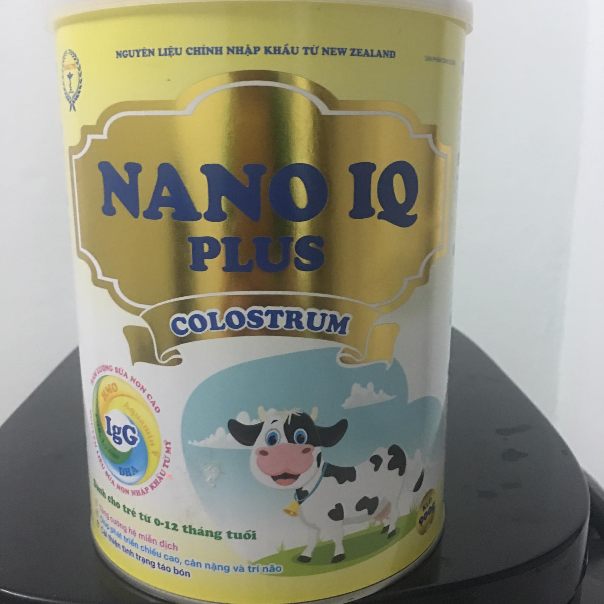 Sữa Bột NANO IQ PLUS COLOSTRUM Tăng Đề Kháng Tăng Cân Cho Bé Dưới 12 Tháng Lon 900g