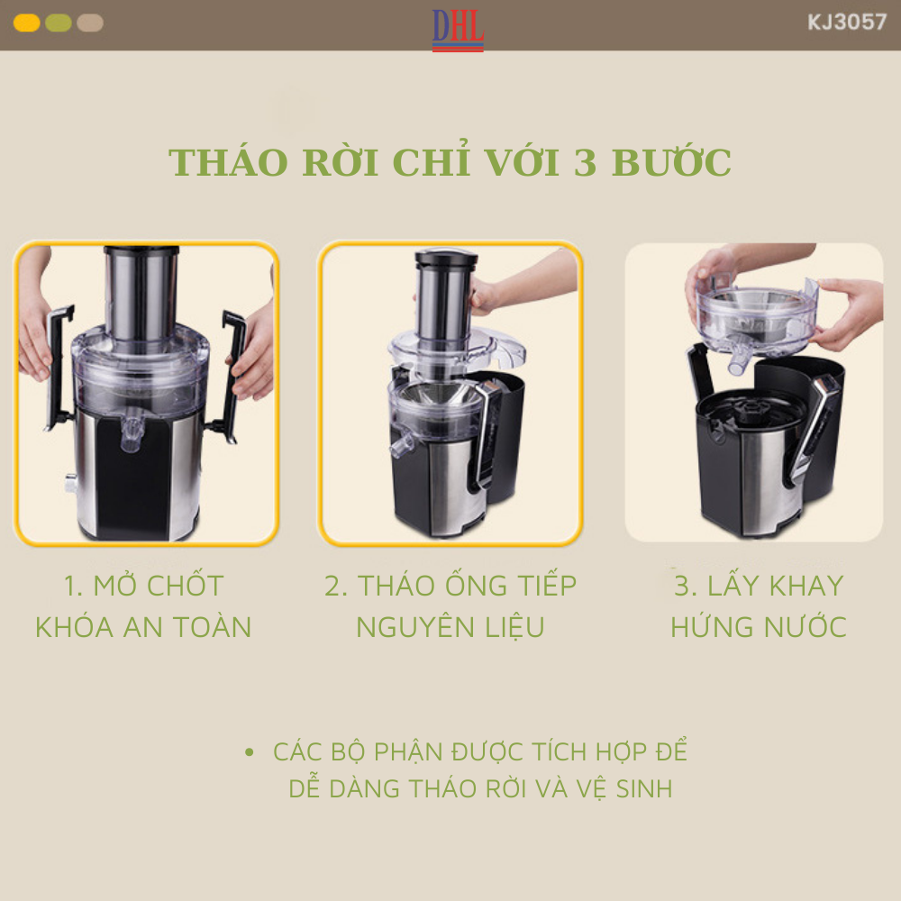 Máy ép trái cây công nghiệp Mitomo KJ-3057, chuyên dụng cho quán kinh doanh nước ép - Hàng chính hãng