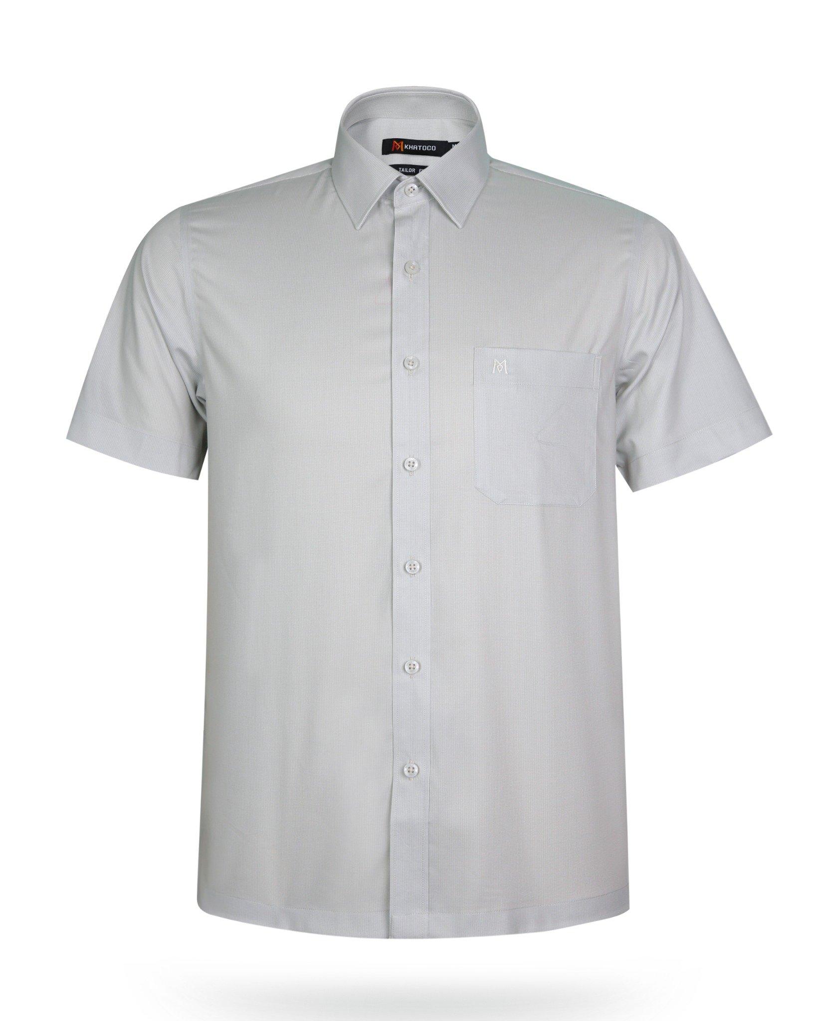 Áo sơ mi nam KHATOCO ngắn tay caro A1MN498T2-CNCR594-2608-N