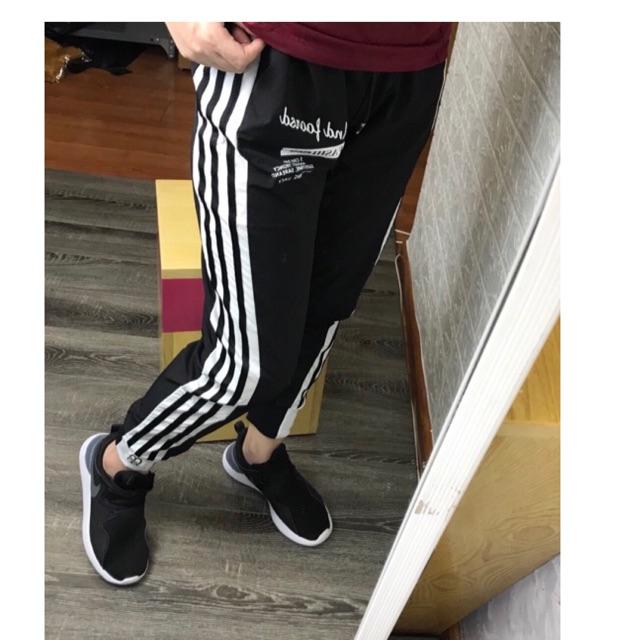 ẢNH THẬT_Quần jogger thể thao màu đen, trắng bo gấu thu đông 2020