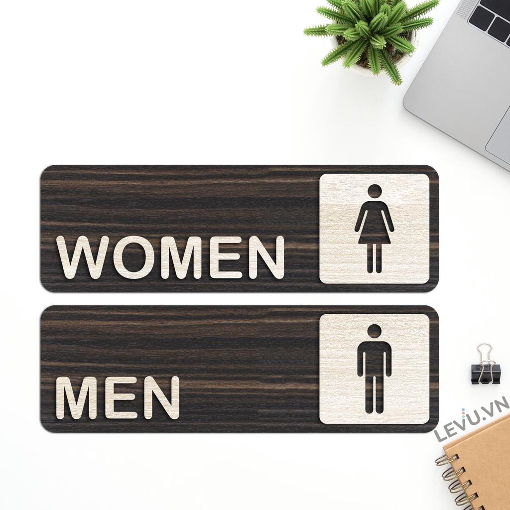 Bảng Gỗ Toilet (Men – Women) cao cấp decor quán LEVU TL18