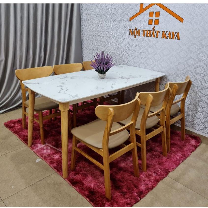 Bộ bàn ăn 6 ghế Lunar giả đá