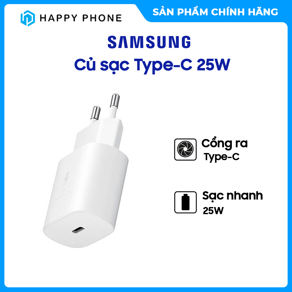 Củ Sạc Type C Samsung 25W (không kèm cáp) - Hàng chính hãng, Mới 100