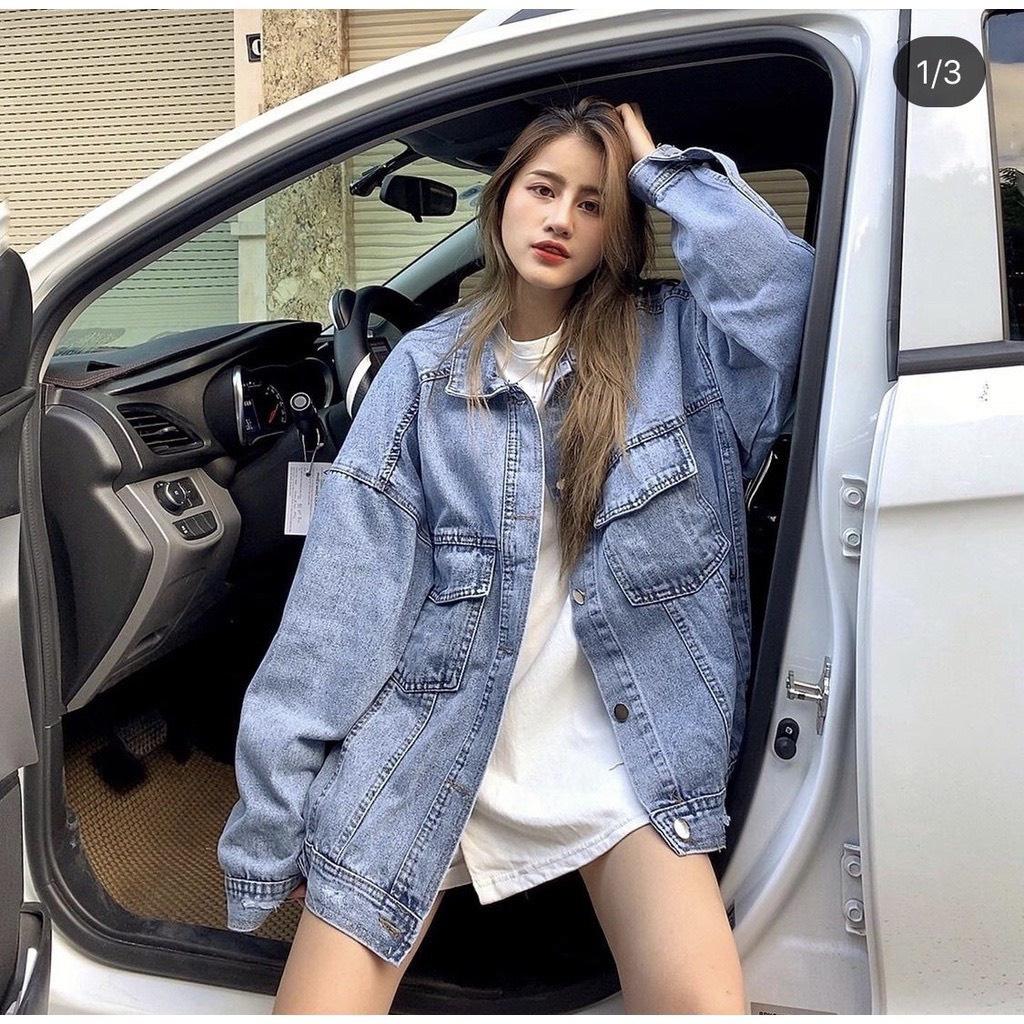 Áo Khoác Bò Nữ Form Rộng Ulzzang Hàn Quốc