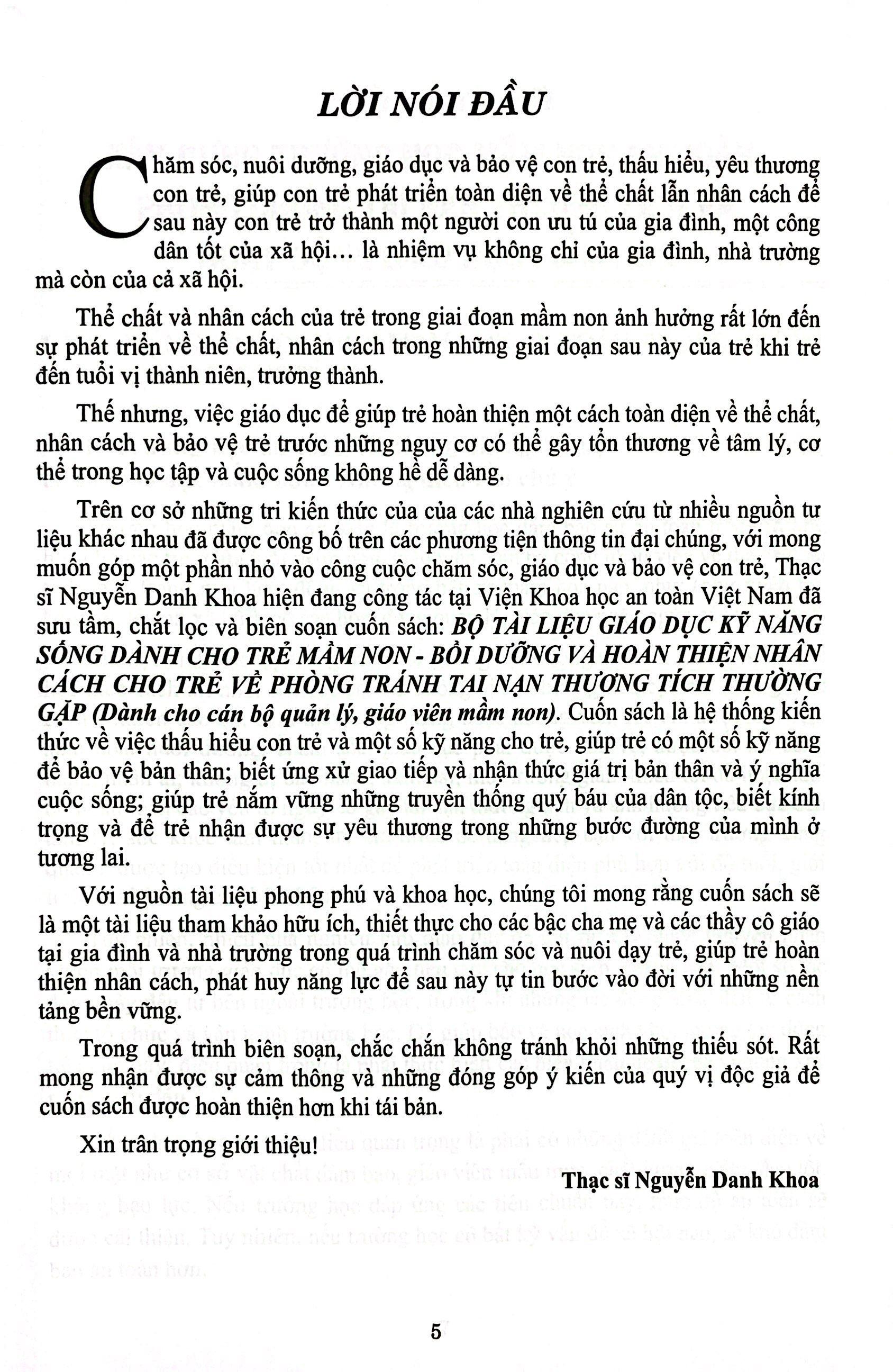 Sách - Bộ Tài Liệu Giáo Dục Kỹ Năng Sống Dành Trẻ Mầm Non