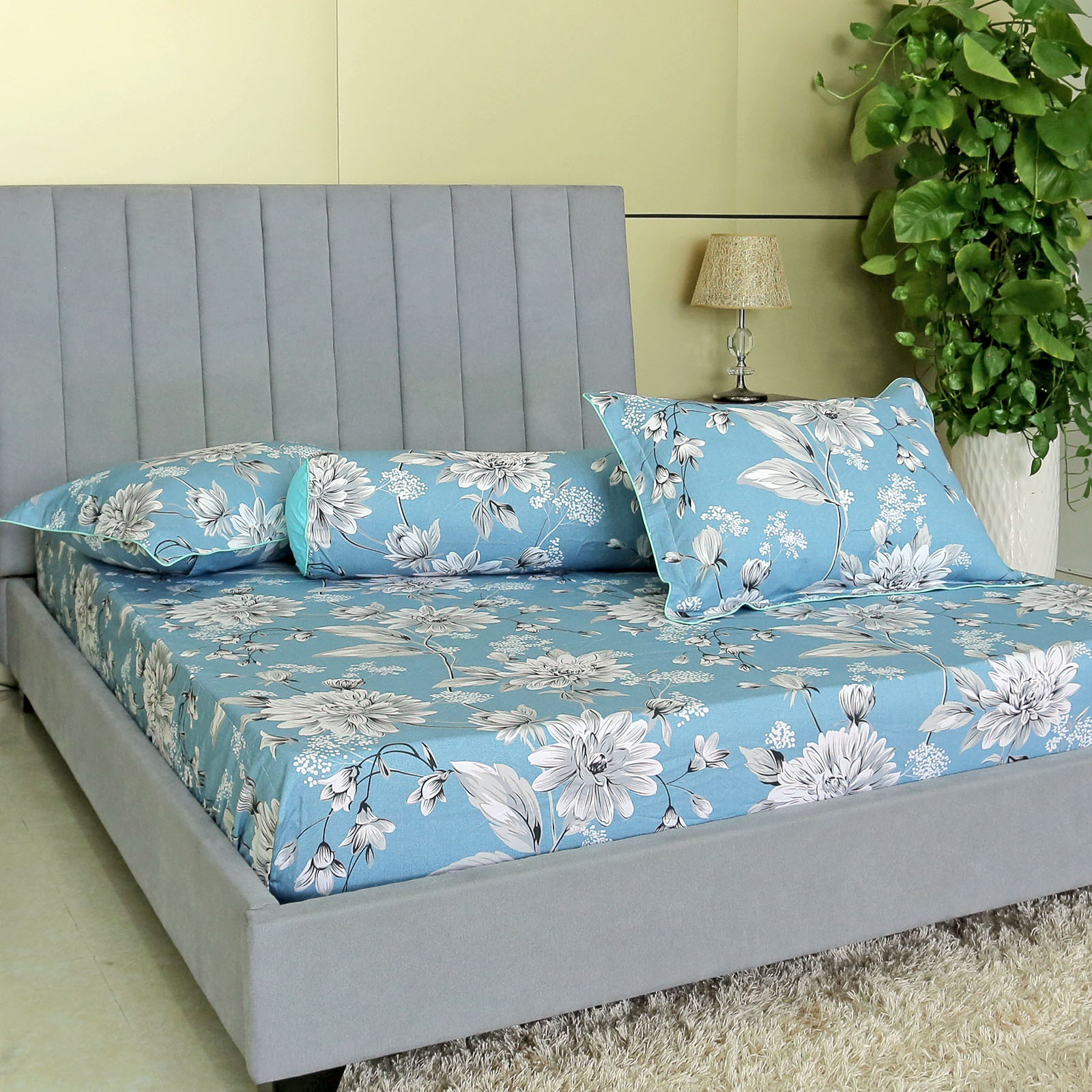 Bộ Drap Gối Cotton Hoa Thắng Lợi mẫu 26 - Chính hãng