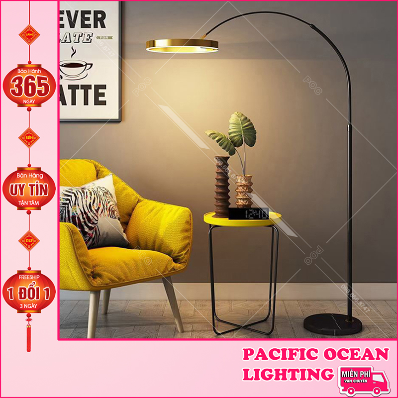 Đèn Sàn Đứng Trang Trí Sofa ML6607 Thân hợp Kim Cao Cấp Mạ Vàng Sang Trọng LED 18W Siêu Sáng