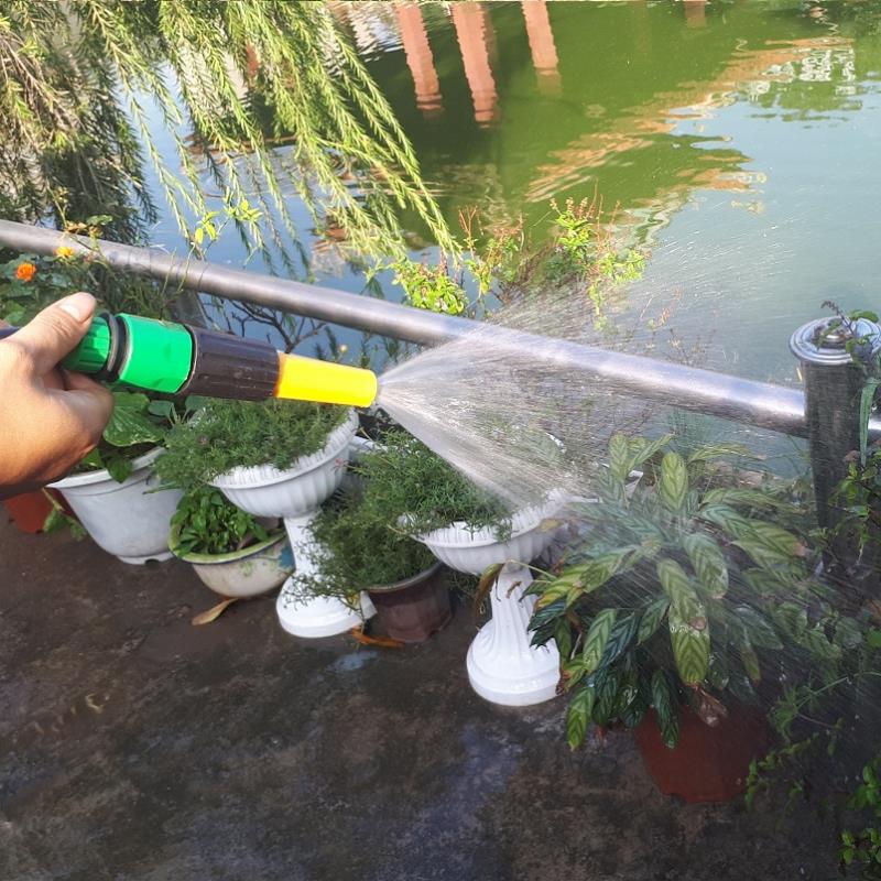 Bộ phụ kiện tưới cây V8N-4080, Vỉ vòi rửa xe 4 món dùng cho dây 8-11 mm, Vòi nhựa thẳng đa năng