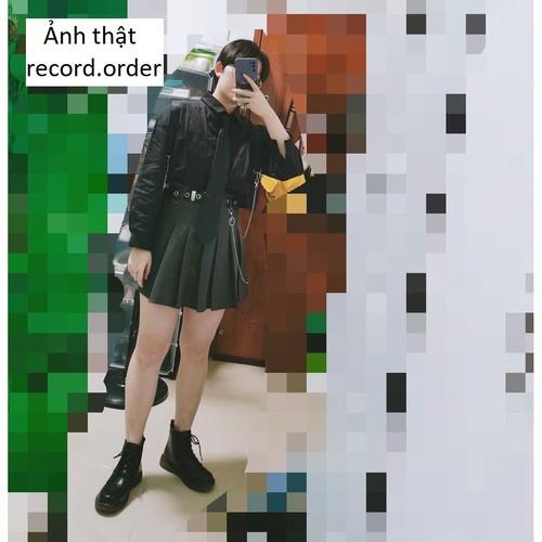 Chân váy xếp ly ngắn ulzzang cá tính kèm phụ kiện
