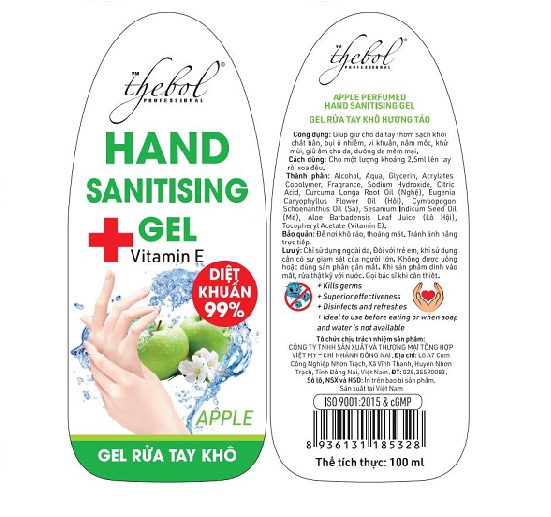 Gel Rửa Tay Khô THEBOl hương táo 100ml