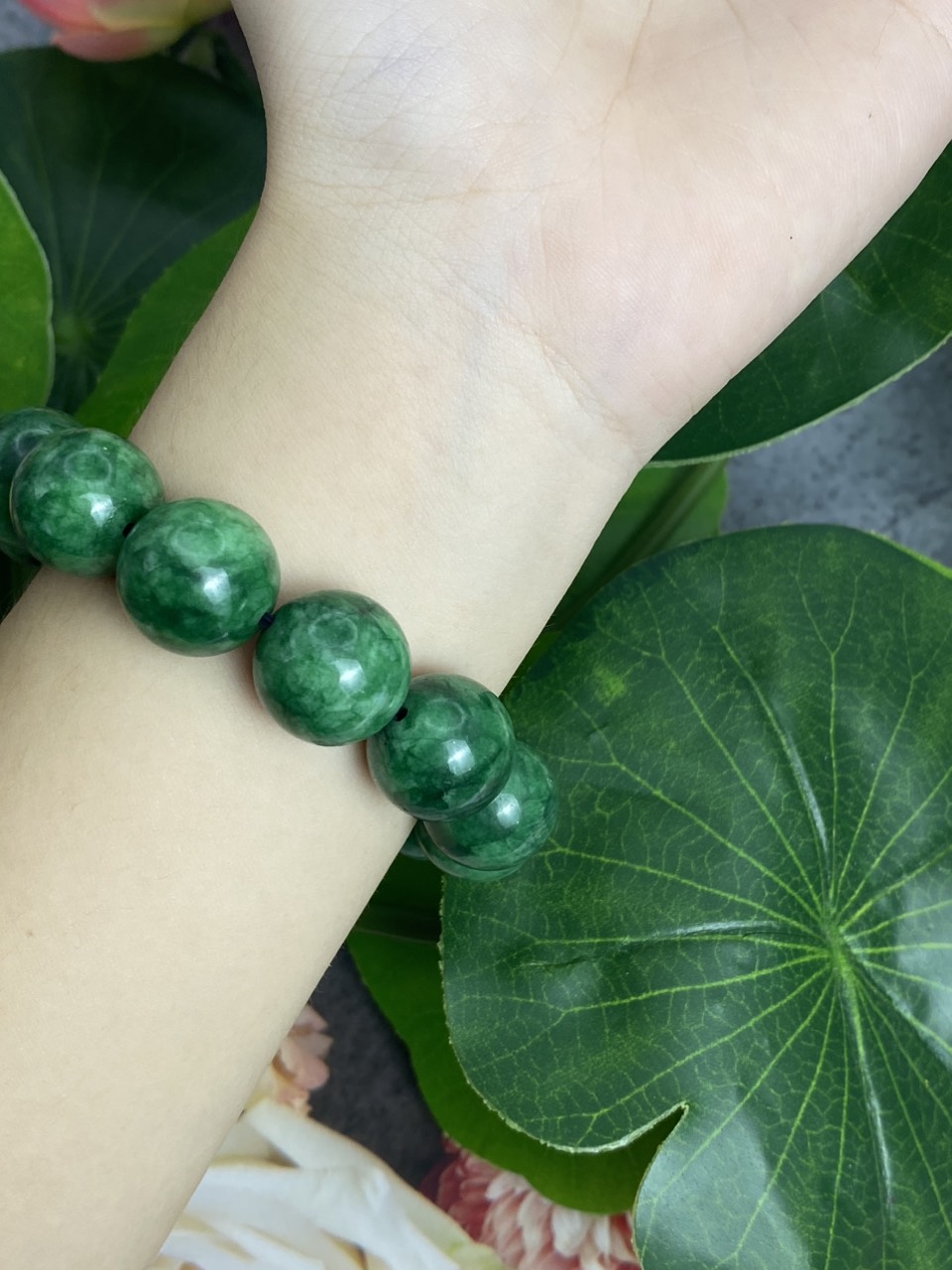 Vòng tay Đá Sơn Thủy tự nhiên, Hạt 16.5li