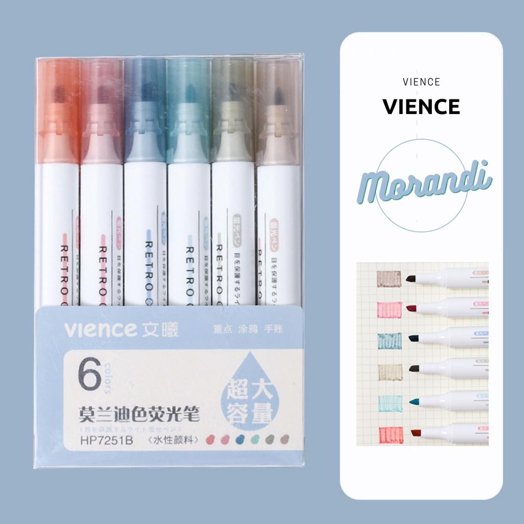 Bộ 6 Bút Vience Retro Color Highlight