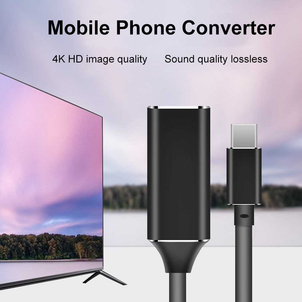 Bộ chuyển đổi cáp USB Type-C sang HD 4K 30Hz  Male to HD Female cho Điện thoại thông minh máy tính xách tay