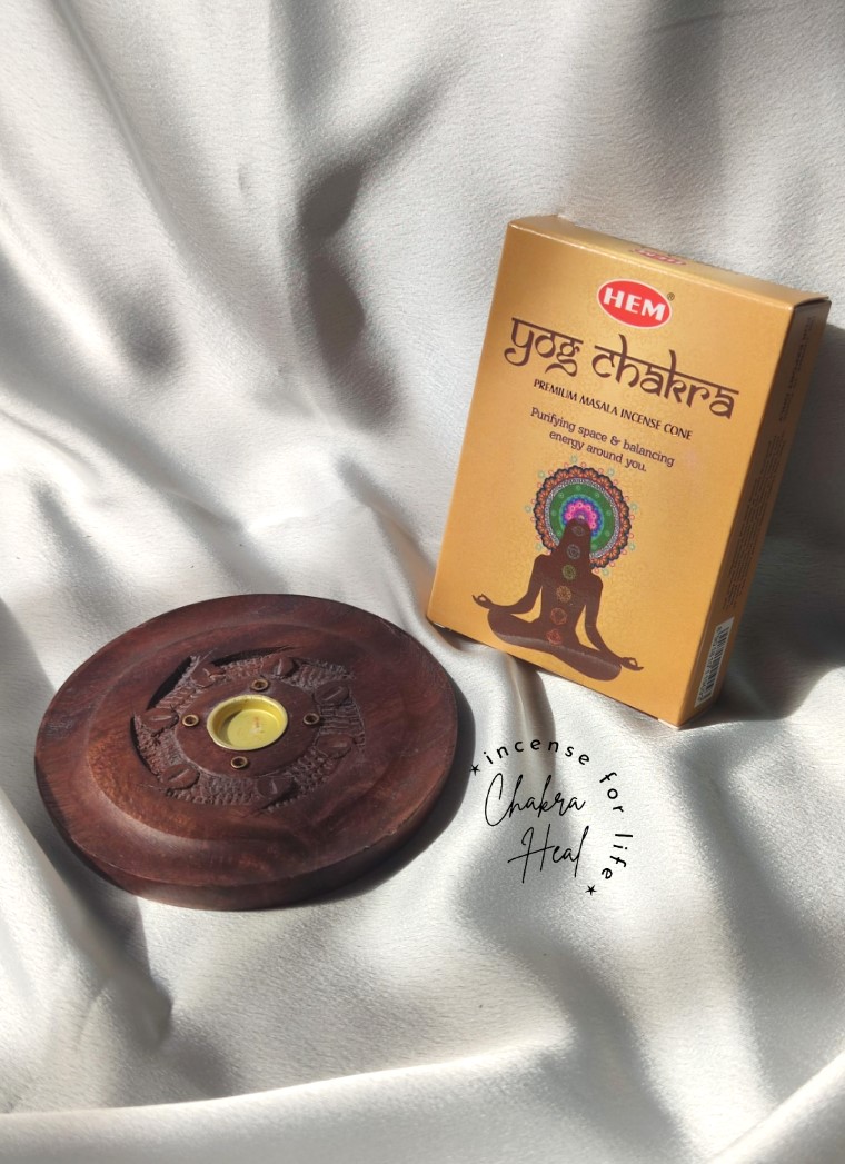 Nụ Hương Hem - Yog Chakra Premium Masala Cones và Đồ Cắm l CHAKRA HEAL INCENSE